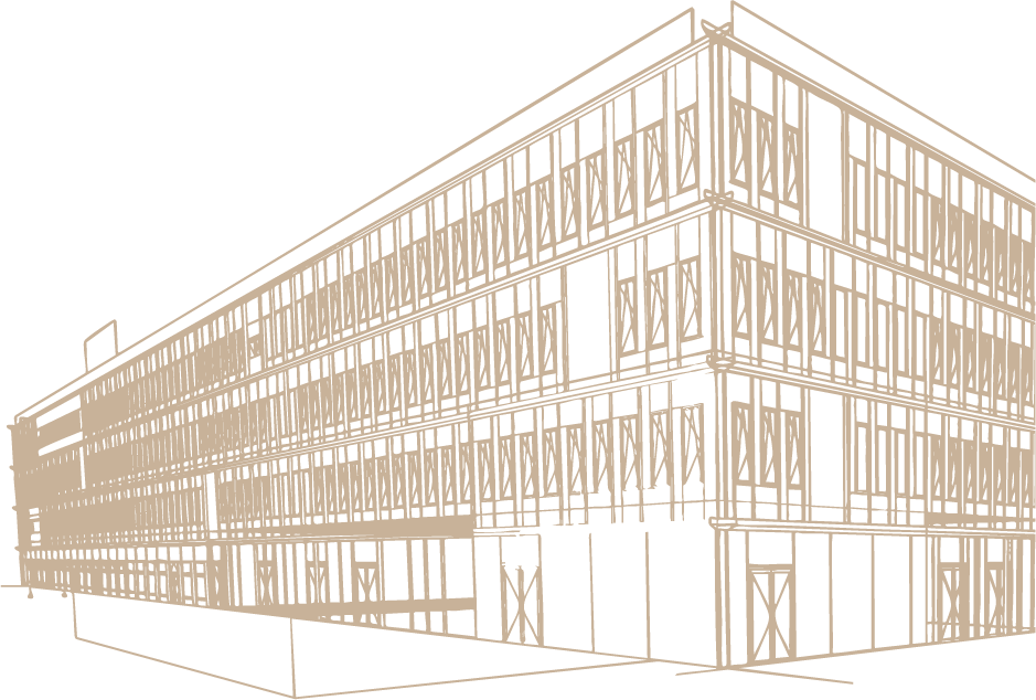 Gittermodell des neuen Medienhauses