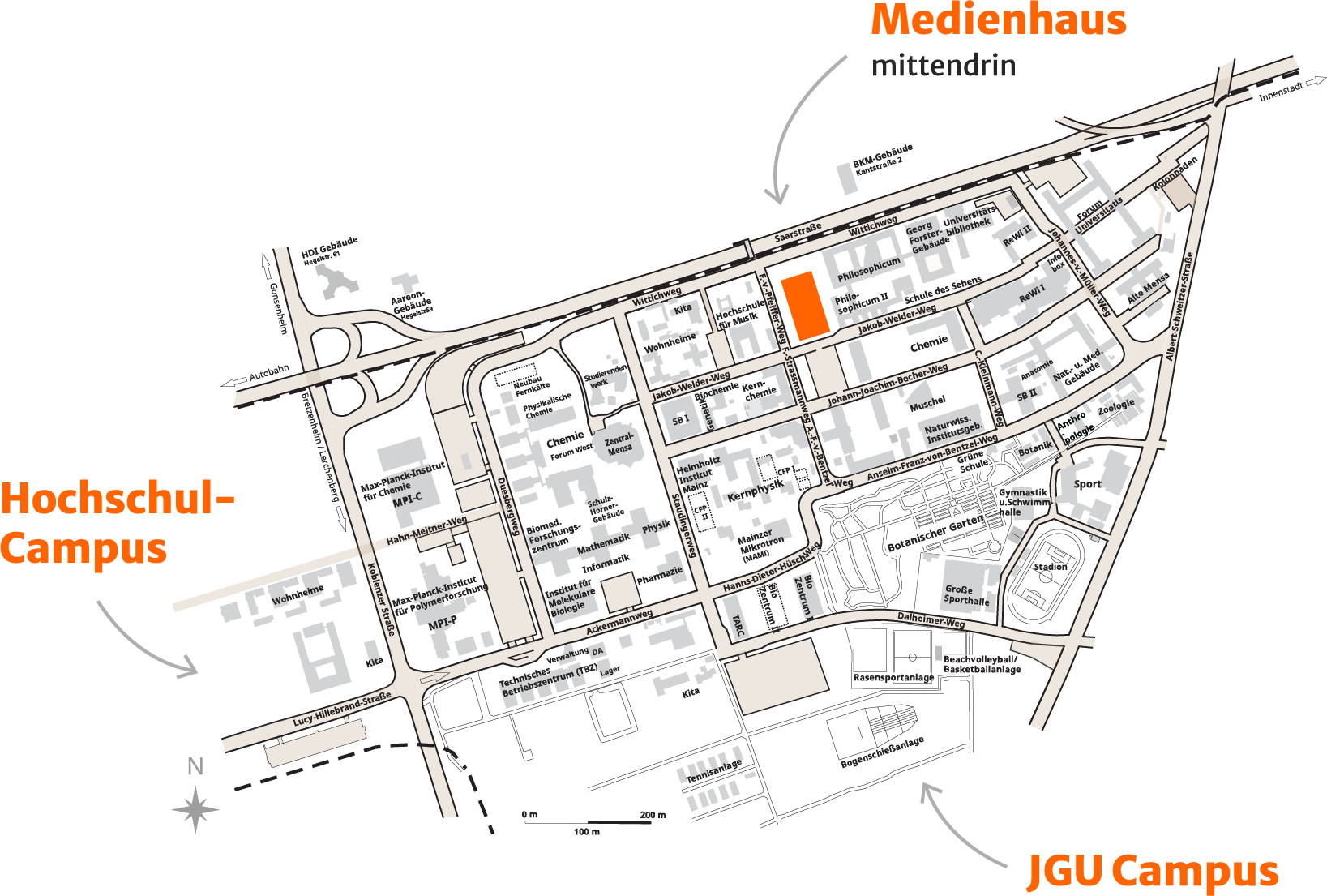 Lageplan Campus JGU Mainz